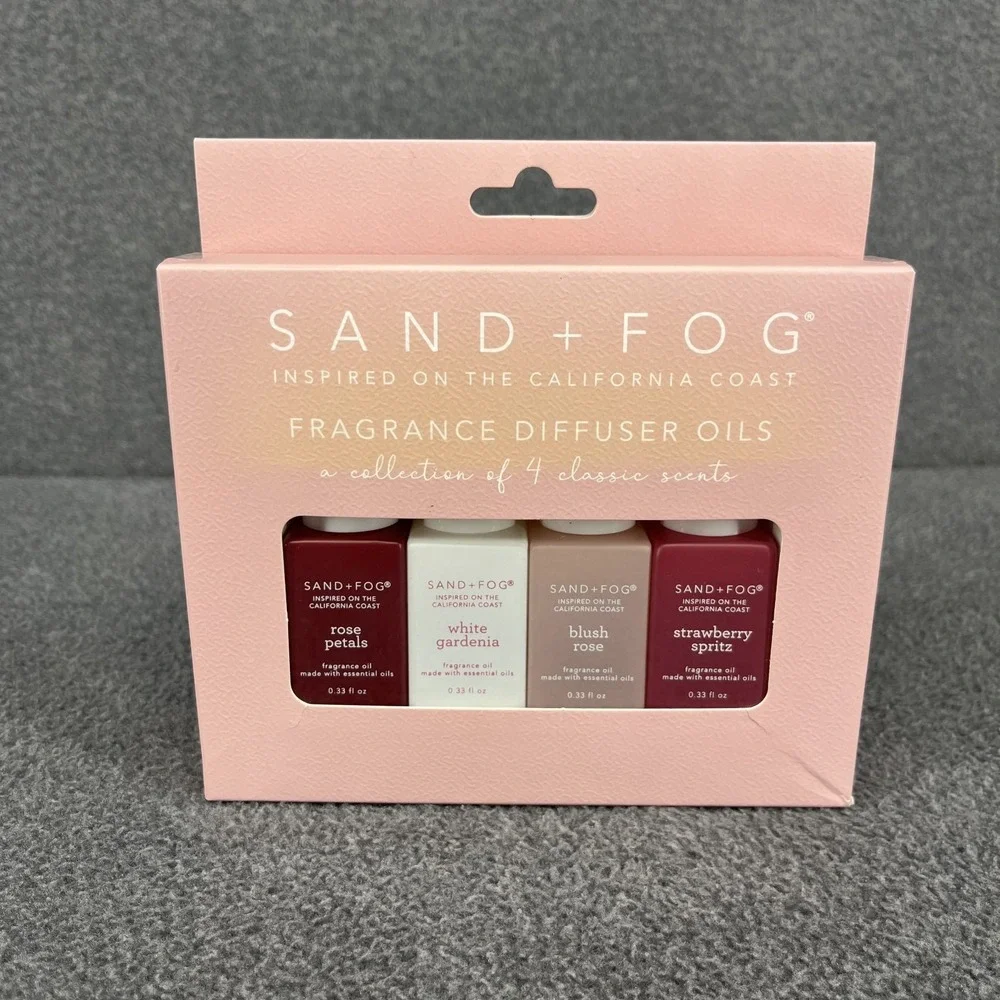 Sand + Fog Fragrance Diffuser Oils‎ 4 Pack Rose Gardenia Blush Strawberry Set